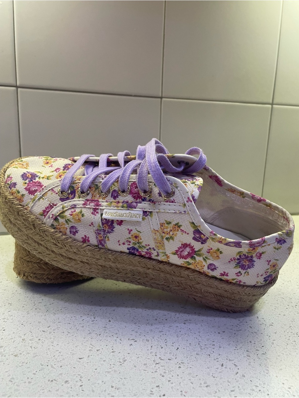 LoveshackFancy X SuperGA Floral Espadrille Platform Sneakers